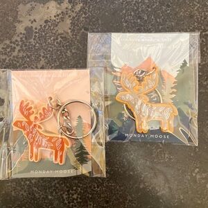 Moose Monday, 2  keychains. NWOT